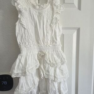 White Ruffled Sleeveless Dress